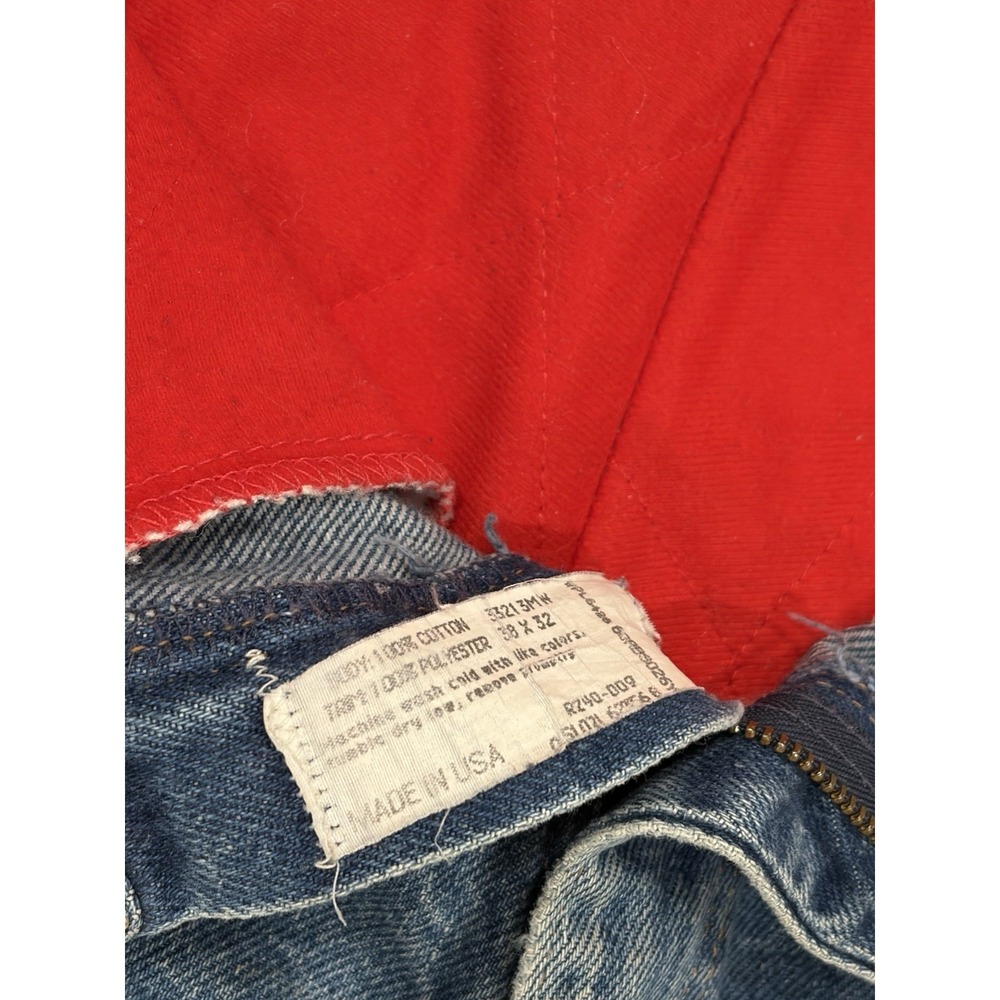 Vintage 90s Wrangler Rugged Wear Fleece Lined Jeans Made In USA Blue 38x30.5 - Picture 3 of 10